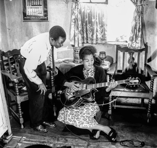 HistorySAZAR's tweet photo. Jazz guitarist and actor General 'Genie' Duze with his wife, c 1954. Credit: Drum Archives https://t.co/WCds3BHBIp