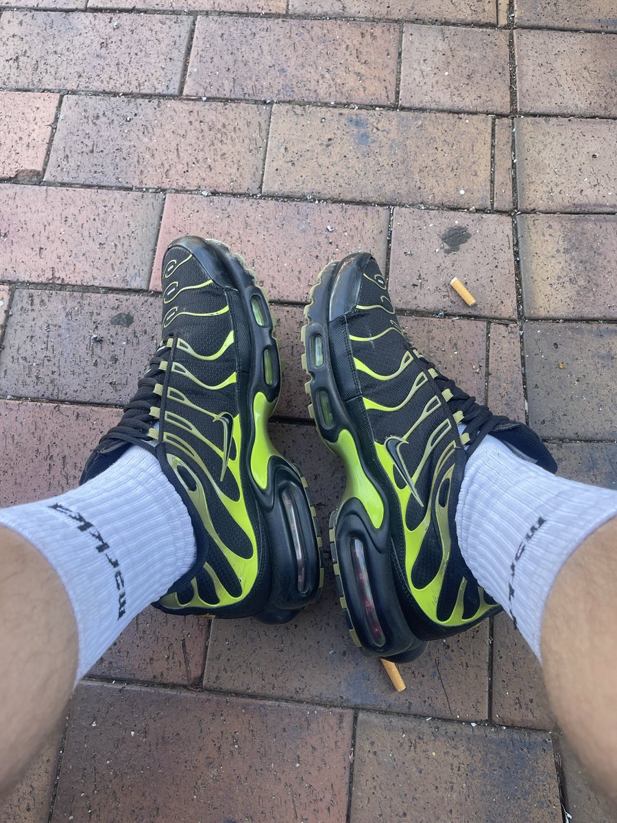 Masterjamesaus's tweet photo. The longer these TNs are on my feet, the more powerful they become. 

They don’t just smell — they break you. 

Your resistance is already dead. 

Tribute and admit you’re owned.

https://t.co/ZPFlt5K2rH

#Findom #Cashmaster #SneakerFetish #Scally #FootDom #AussieFindom #FinancialDomination