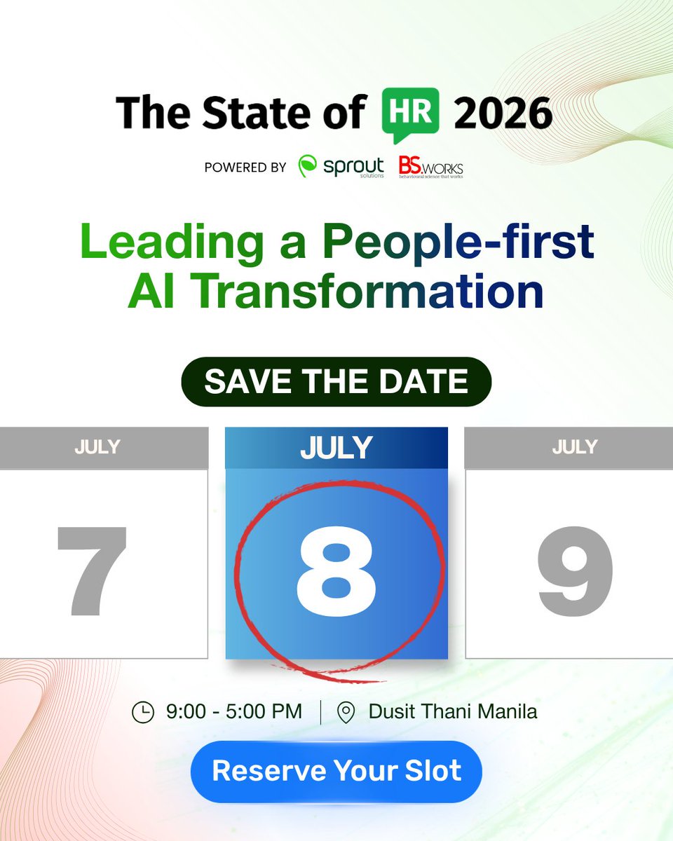 SproutHRTech's tweet photo. Mark your calendars for July 8, 2026!

The State of HR 2026 is bringing together leaders navigating AI, workforce transformation, and the future of workplace trust.

Secure your spot now: https://t.co/uMoVup1wr6

#StateOfHR #GreatEmployersUseSprout https://t.co/XIS7aYh2SM