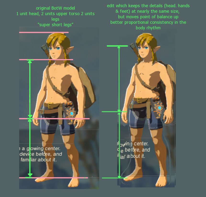 OrdonResident's tweet photo. @edamamegud @Lanman106 @Genki_JPN BoTW Link is just a stubby lil guy. People have even done mock ups fixing his weird proportions for years now. https://t.co/woOJHTxVoo