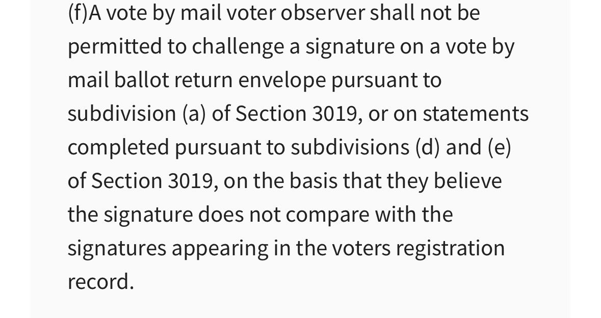 LoriMills4CA42's tweet photo. Gavin Newsom “protecting democracy” signs law, mail in ballot signatures do not have to match. SB 73 Amended SEC. 3.Section 15104 of the Elections Code is amended to read:15104. clause F 
@TeamSteveHilton @USAttyEssayli @DAGToddBlanche https://t.co/ul3bCISXj0