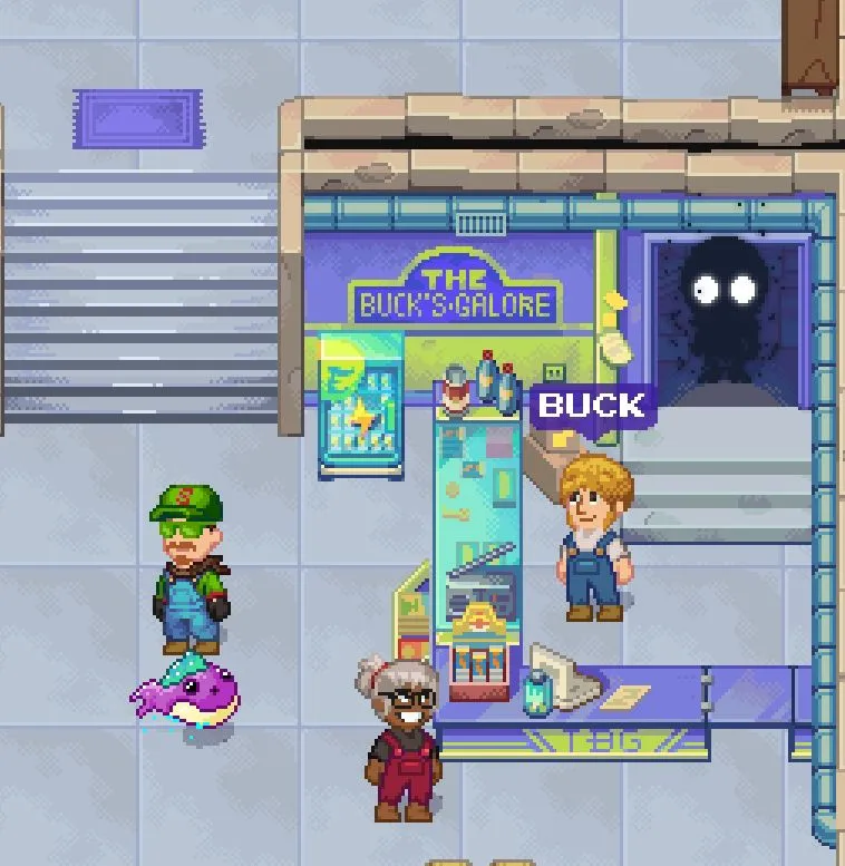 NftGuardia's tweet photo. Buck's Galore seems to be haunted. xD
@csylynDL 

@pixels_online #PixelsCreator https://t.co/HH3RfYbEyk