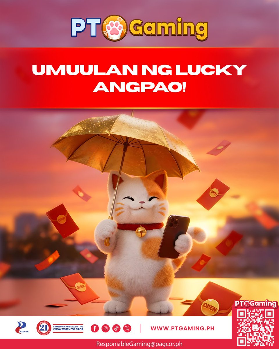 PTGamingph's tweet photo. Ready ka na bang saluhin ang lucky angpao ngayong rainy season? ☔

I-share mo na kung ano ang angpao mo today—baka ikaw na ang susunod na maswerte! 👀🧧

Sundin lang ang mechanics paano manalo:
1. Follow our NEW Facebook page account 👉🏼https://t.co/7RoTwjn5mm

2. Follow our Official PlayTime Entertainment Instagram 👉🏼 https://t.co/sI8oHE4Kg1

3.Share this post, comment, and mention ang picture o screenshot na natanggap mong "Angpao" today , under this post at I-post sa Facebook group including your USER ID + #PTGamingAngpaoGiveaway and mention 3 PT Gamers na ililibre niyo kapag nanalo kayo ng Angpao.

4. Lucky random winners ang mananalo daily mula June 1 - June 30, 2026!
10 winners of  ₱500 Credits
5 winners of  ₱1,000 Credits
2 winners of  ₱2,500 Credits

*Terms and conditions apply.

💰 Download now to get ₱8,080 new player bonus & 1% unlimited cashback +1% slot return
iOS and Android: https://t.co/Ga7k986TiQ | Website: https://t.co/IaOSBYxvYI

#PTGaming #PTGamingPH #AngpaoGiveaway 1.
