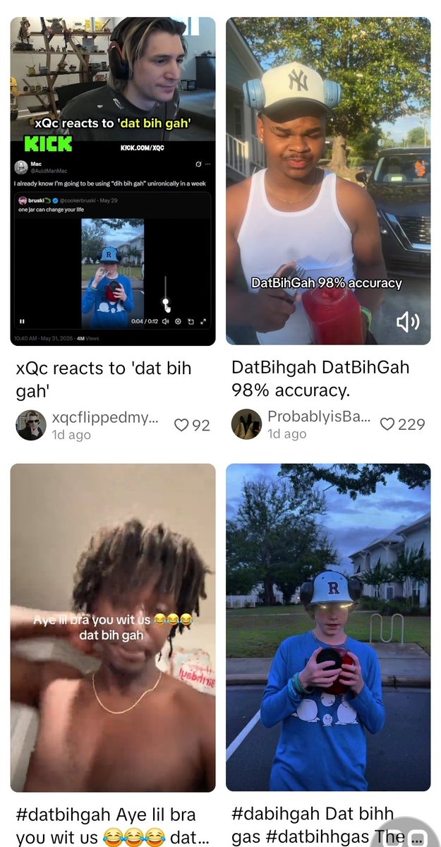 Void8888's tweet photo. #datbihgah mindshare will explode &amp; prepare for dildo candle soon

The meme is all about datbihgah. I would see ppl spam dat bih gah on all the social media comments and not "JAR"

Xqc, asmondgold, ddg and a few top streamers already join the cult

https://t.co/t5uhLvA11Y https://t.co/GZdyYlvmVh
