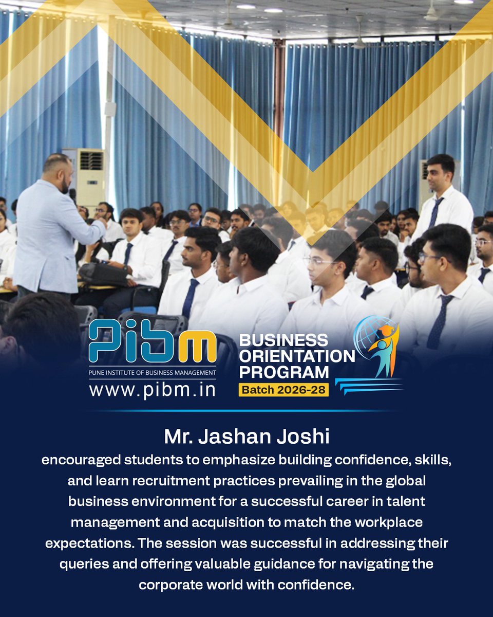 PunePIBM's tweet photo. PIBM also expresses its appreciation to Dr. Suresh Kadam, Head of Finance Department, PIBM Pune, for felicitating Mr. Jashan Joshi in recognition of his valuable contribution and impactful interaction with students.

Such industry engagements continue to strengthen PIBM's commitment to creating industry-ready management professionals.