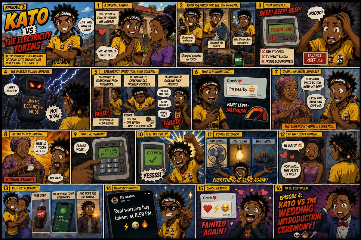 Chapati_Ninja's tweet photo. Episode 3: Kato vs The Electricity Tokens ⚡😂

After surviving the terrifying Landlord of Doom, Kato thought life would finally become peaceful. https://t.co/EjHLAU8PqN