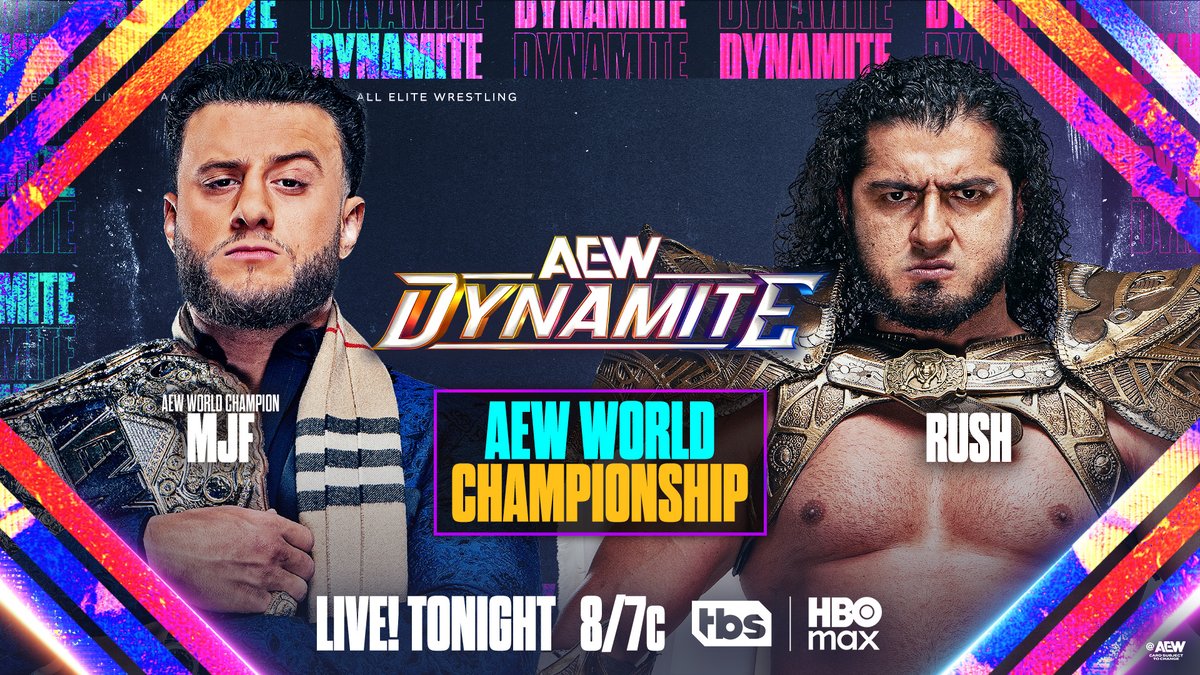 AEW's tweet photo. TONIGHT!

Tell us what part of a jam-packed Wednesday Night #AEWDynamite you're looking forward to the most!

The action KICKS OFF at 8/7c LIVE on @TBSNetwork &amp; @HBOMax, TONIGHT! https://t.co/ys9Nz4KY9m