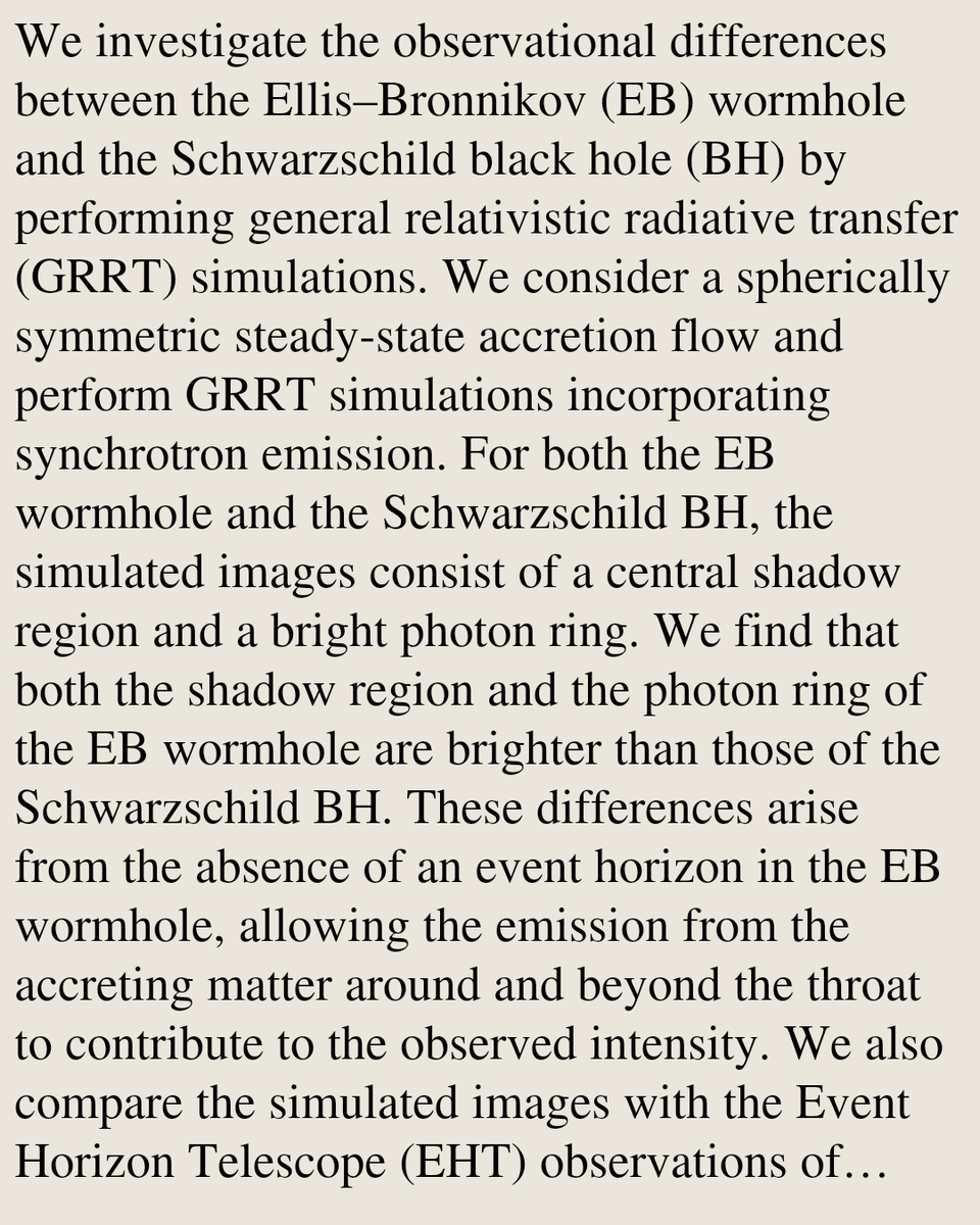 RelativityPaper's tweet photo. Ellis-Bronnikov Wormhole Shadows with Spherically Symmetric Accretion Flow

Mikiya M. Takahashi, Keisuke Nakashi
https://t.co/q4mqD9LW0T [𝚐𝚛-𝚚𝚌 𝚊𝚜𝚝𝚛𝚘-𝚙𝚑.𝙷𝙴 𝚑𝚎𝚙-𝚝𝚑] https://t.co/BQd57iCsYe