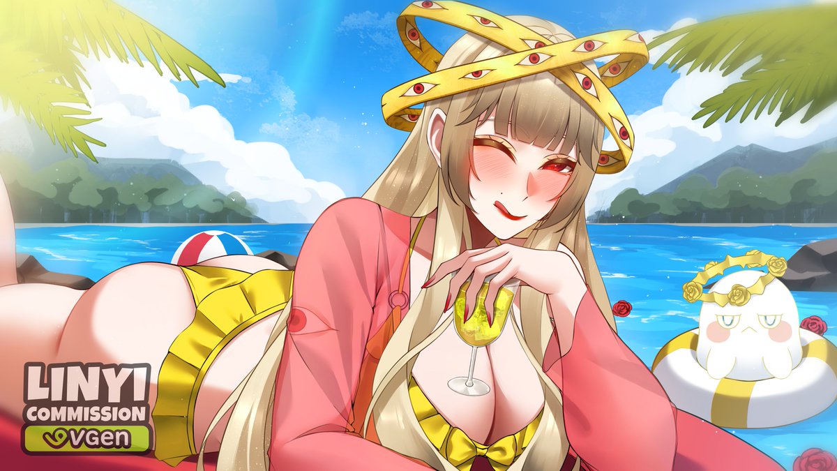 linyi_3's tweet photo. Summer YCH commission for @KisekiMira 🏖️

Thank you so much for the commission! I had a lot of fun working on this one 💜
#VGenComm #VGenArtist https://t.co/nCRNs6UZ9v