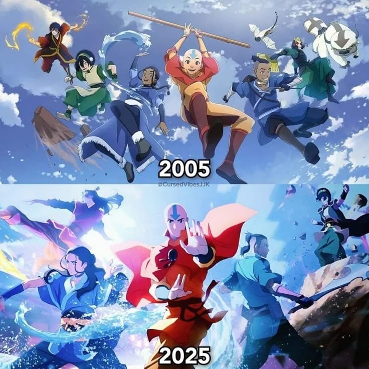 CursedVibesJJK's tweet photo. 20 years later and Team Avatar still feels unmatched 🌊🔥🪨💨 https://t.co/vHHKBWPjtJ
