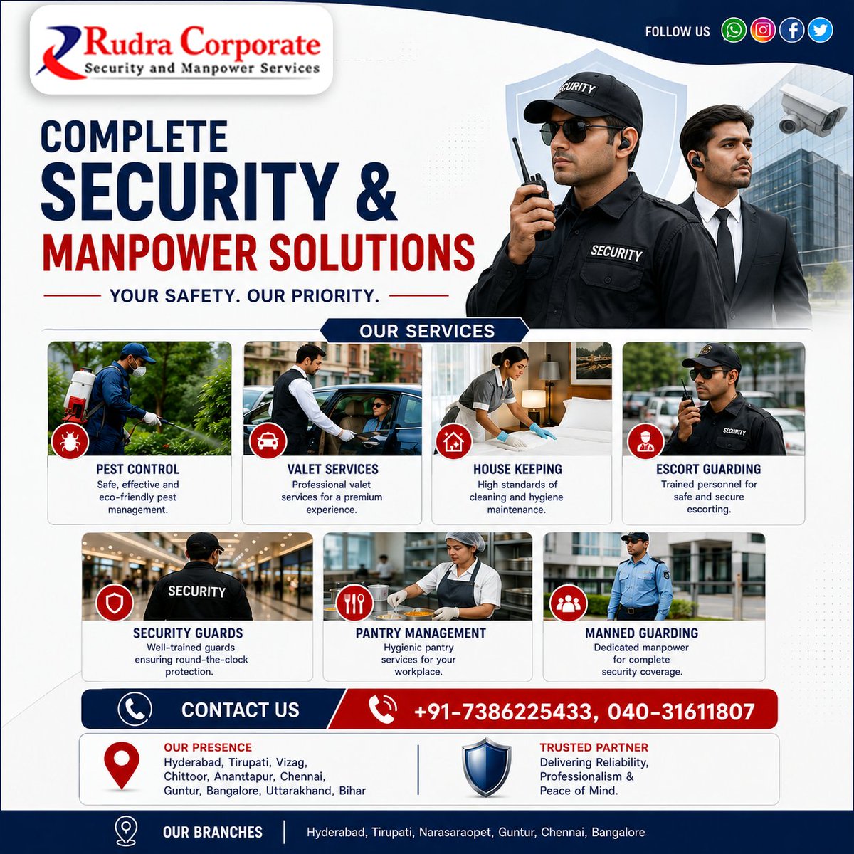 rudra_corporate's tweet photo. ๐ท ๐๐จ๐ฎ๐ซ ๐๐๐๐๐ญ๐ฒ. ๐๐ฎ๐ซ ๐๐ซ๐ข๐จ๐ซ๐ข๐ญ๐ฒ. ๐๐ฎ๐๐ซ๐ ๐๐จ๐ซ๐ฉ๐จ๐ซ๐๐ญ๐
๐ท ๐๐๐ฅ๐ฅ ๐๐จ๐ฐ: +๐๐ ๐๐๐๐๐ ๐๐๐๐๐ | ๐๐๐-๐๐๐๐๐๐๐๐
#RudraSecurity #SecurityServices #ManpowerServices #MannedGuarding #SecurityGuards #EscortGuarding #HousekeepingServices https://t.co/INqqNaGttE