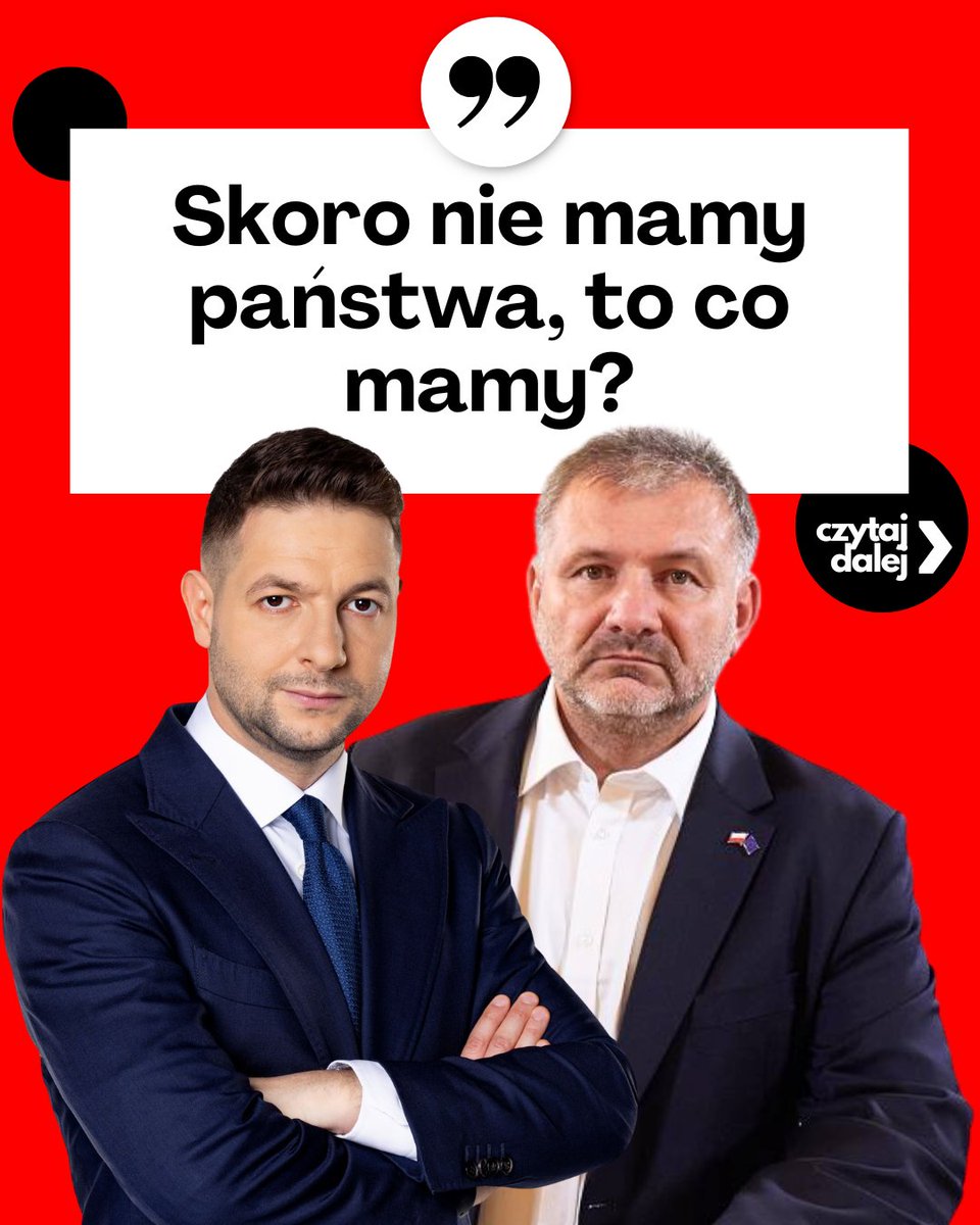 Lemingopedia's tweet photo. Wszystko wskazuje na to, że minister @w_zurek idzie w niepoczytalność. Przez osiem lat słyszeliśmy przecież, czego to @PatrykJaki miał nie zrobić razem z @ZiobroPL. Mówiono o gigantycznych aferach, nadużyciach, państwie rzekomo przejętym przez partyjnych nominatów. Tymczasem gdy po latach zapowiedzi przyszło do przedstawienia konkretów, jednemu zarzuca się chęć wyremontowania budynku prokuratury, a drugiemu... awansowanie urzędnika z jednego stanowiska na drugie.

Z zaciekawieniem odsłuchałem wczoraj najpierw relacje w mediach, a potem konferencję. Nie zawiodłem się. To jest za każdym razem to samo. Żurek ogłosił przełom. Wolne media z niemieckim kapitałem wtłoczyły ciężkie nagłówki: "Patryk Jaki znów może stracić immunitet. Jest wniosek o przymusowe doprowadzenie", "Prokuratura żąda zatrzymania Patryka Jakiego", a pan Bartosz Wieliński, nasza klasowa pieczareczka w tym klasowym oborniku, napisał tak: "Patryk na pewno studiuje teraz mapę Europy. Lub globus Waldemar Żurek przekazał do Przewodniczącej Parlamentu Europejskiego wniosek o wyrażenie zgody na pociągnięcie europosła Patryka Jakiego do  odpowiedzialności karnej oraz jego zatrzymanie i przymusowe doprowadzenie".

Człowiek czyta i myśli: no dobrze, skoro używa się tak poważnych środków, to musi chodzić o naprawdę grubą sprawę. A potem przychodzi zderzenie z rzeczywistością.

Jakież było moje niezdziwienie, gdy już przeczytałem tekst. Otóż statystyczny jebaćpis, gdyby tylko miał mózg i myślał, z treści udostępnionej przez prokuraturę wysnułby 3 wnioski. Podkreślam słowo "gdyby".
Pierwszy wniosek jest taki, że wszystko, co słyszał do tej pory o tych pracach dla więźniów, NIKach banasikach, okazało się nieprawdą, bo Żurek przyklepuje chłopu... przeniesienie urzędnika ze stanowiska na stanowisko. I żeby nie szukać daleko, to współpracowniczka pana ministra Żurka, pani Ewa Wrzosek, jako prokurator z zapiździewa dolnego, została nagle delegowana do Ministerstwa Sprawiedliwości, utworzono dla niej specjalne, nieistniejące wcześniej stanowisko, aby została radcą generalnym w Biurze Ministra. 

Dzieje się to w tym samym czasie, gdy w zarządzie spółki MESKO należącej do Polskiej Grupy Zbrojeniowej, rakietami zajmuje się Renatka Gruszczyńska, radna sejmiku wojewódzkiego, która jeszcze dwa lata temu pełniła funkcję prezesa Rejonowego Przedsiębiorstwa Zieleni i Usług Komunalnych w Kielcach. Dacie wiarę? Zajmowała się trawą i kwiatkami w Kielcach. 

Dzieje się to w tym samym czasie, gdy wyszło na jaw, że żona Kierwińskiego zarabia więcej niż prezydent Warszawy i już nawet Biedrzycka tego nie wytrzymała. Żurek, błagam.

Drugi wniosek jest taki, że państwo w tym resorcie sprawiedliwości naprawdę są zajęci sami sobą, skoro w trzecim roku rządów NIKOMU nie udowodniono nic, pomimo szumnych zapowiedzi. Oni chyba naczytali się o cloudzie, wrypali w niego 2 artykuły z TVN i jeden z Wyborczej, a następnie poprosili o generowanie zarzutów. Wypluło im co wypluło, nikt nie sprawdził. Ktoś to podpisał.

Trzeci wniosek, bardziej oczywisty, że pan minister Żurek zwariował... i to by przynajmniej w jakiejś części go tłumaczyło.

Wypada więc zapytać, a co się takiego stało, że na szybko, tak idiotycznie, skonstruowano wniosek, który obali student pierwszego roku prawa? Odpowiedź jest prosta. Po aferze z emeryturami dla artystów i kolejnych wizytach @MartaCienkowska w mediach, próbującej udowodnić, że rolnicy i przedsiębiorcy to jest nic dla naszego państwa, w porównaniu z Jasiem Kapelą, a 1,7 mln na spacery po lesie dla jej prywatnej firmy to jest super wydatek, trzeba było znaleźć jakąś przykrywkę.

Tym bardziej, że właśnie Europejski Bank Centralny ogłosił podniesienie stóp procentowych, dokładnie w momencie podpisania przez Włodka, Kosiniaka i Kamysza wszystkich umów na kredyt. Oznacza to ani mniej, ani więcej, tylko to, że do spłaty mamy bazowo znacznie więcej niż mówili, ale wciąż mniej niż będziemy. Przecież nie możecie dowiedzieć się, że znów kłamali.

Kierownik najwyraźniej zadzwonił do Żurka, że na jutro ma ukręcić jakąś aferę. Żurek zachował się tak, jak przystało na dziecko, które chwilę po dwudziestej pierwszej przychodzi do sypialni rodziców i mówi, że pani na jutro kazała przynieść kilogram kasztanów i bibułę.

Dlaczego właśnie teraz powstał tak pośpieszny i tak łatwy do podważenia wniosek? Odpowiedź wydaje się dość oczywista. Gdy opinię publiczną zaczynają zajmować niewygodne tematy, gdy kolejne kontrowersje wywołują dyskusję o wydawaniu publicznych pieniędzy, nagle pojawia się potrzeba stworzenia nowej, głośnej afery. Trzeba zmienić temat. Trzeba przykryć kłopotliwe pytania. Dajcie Szłapce choć dwa dni oddechu, bo chłopak nie zdążył jeszcze zrobić nowych, kilkusekundowych filmików dla pokolenia zet, a "six seven" już przecież było.

I właśnie dlatego cała ta historia nie budzi już nawet złości. Budzi przede wszystkim zażenowanie. Bo państwo powinno być poważne. Minister sprawiedliwości powinien zajmować się ściganiem realnych przestępstw, a nie organizowaniem medialnych spektakli opartych na zarzutach, które budzą więcej śmiechu niż strachu.

Trudno nie odczuwać wstydu, gdy instytucje, które powinny budzić szacunek, stają się narzędziem politycznych przedstawień. Najgorsze jest jednak to, że ośmieszając swoich przeciwników, ośmiesza się przy okazji państwo. A państwo jest dobrem wspólnym nas wszystkich. Dziś nie jest. Coraz bardziej nie jest. Bo skoro nie mamy instytucji, to nie mamy państwa. A skoro nie mamy państwa, to co mamy?

Jest mi wstyd, bo może zrobiłem zbyt mało, żeby tacy ludzie nigdy nie doszli do władzy w mojej Ojczyźnie?

Jeśli Tobie też wstyd za tych idiotów i nieudaczników:
👉Postaw kawę: https://t.co/8NPL5yAO8g
👉Patronuj: https://t.co/2PRgv0waFs
👉Podaj dalej ten wpis, żeby zobaczyli go inni

Budźmy Polskę, bo ci ludzie gotowi są na każdą podłość.