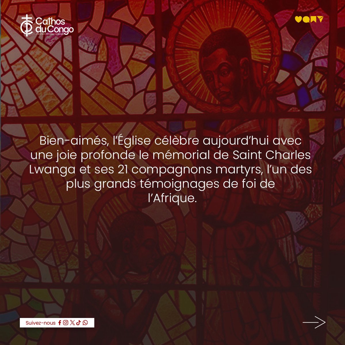 Cathosducongo's tweet photo. Ils étaient jeunes. Ils étaient vivants. Ils avaient tout à perdre. Et pourtant, ils n'ont rien lâché.

Charles Lwanga, Kizito, et leurs compagnons ont affronté les flammes de Namugongo non par héroïsme humain, mais par amour pour le Christ.

[1/2]

#cathosducongo #catholique https://t.co/qUa6Wxnvs9