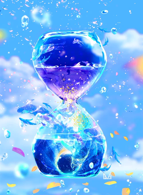 梅雨から夏へ-水時計-