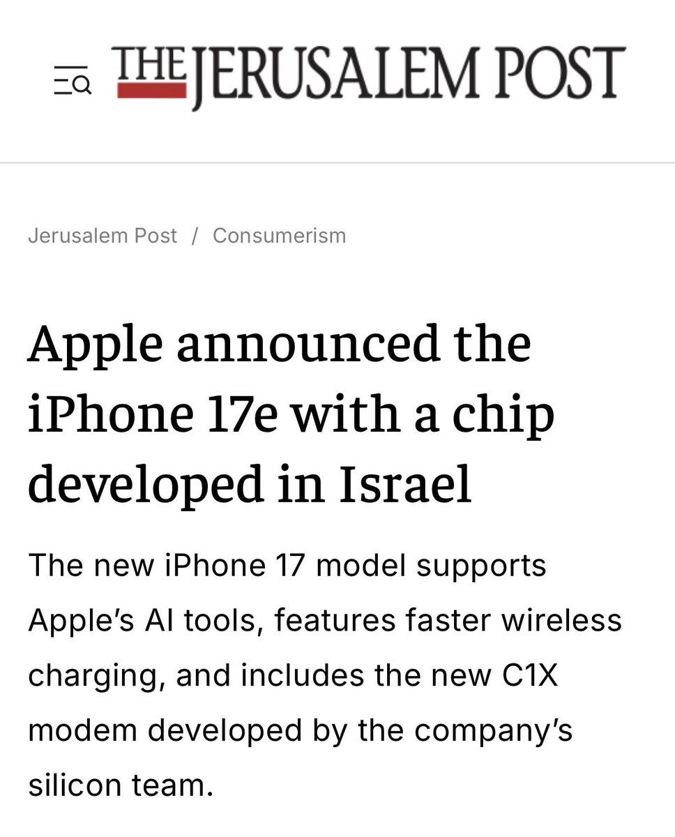 slmhktn's tweet photo. 🔴Apple, iPhone 17 ve iPhone 18 serilerinin çip, mühendislik ve tasarım süreçlerinin İsrail'de geliştirileceğini açıkladı.

Apple'ın son 10–15 yıl içerisinde İsrail'deki şirket satın almaları, Ar-Ge altyapısı ve operasyonlara yaptığı kümülatif doğrudan yatırım tutarının 45 milyar doları aştığı tahmin ediyor.
