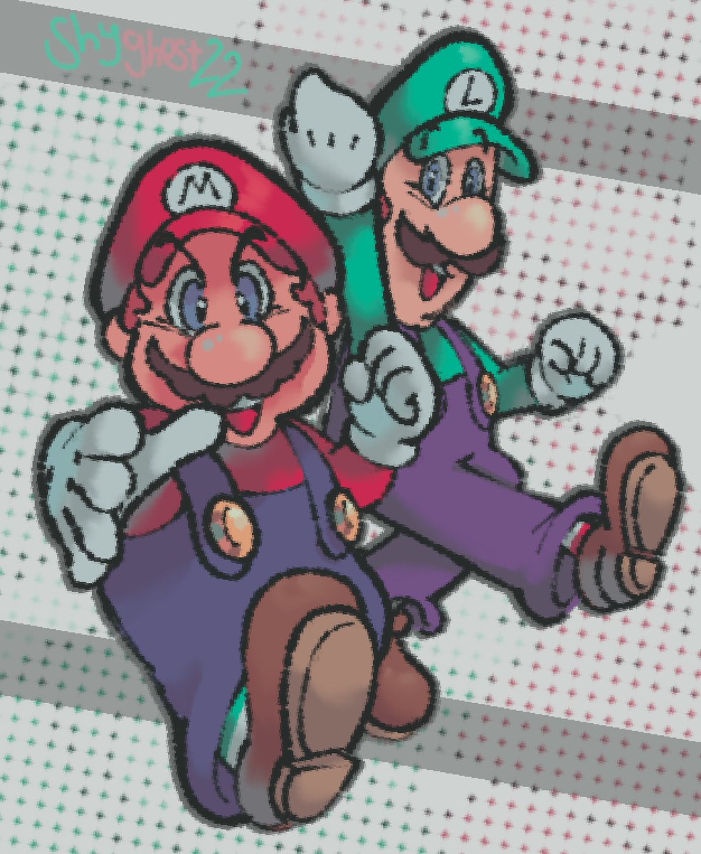 FromNoth2Somth's tweet photo. S.H. Figuarts Mario &amp; Luigi reference drawing https://t.co/NNcwkDweUq