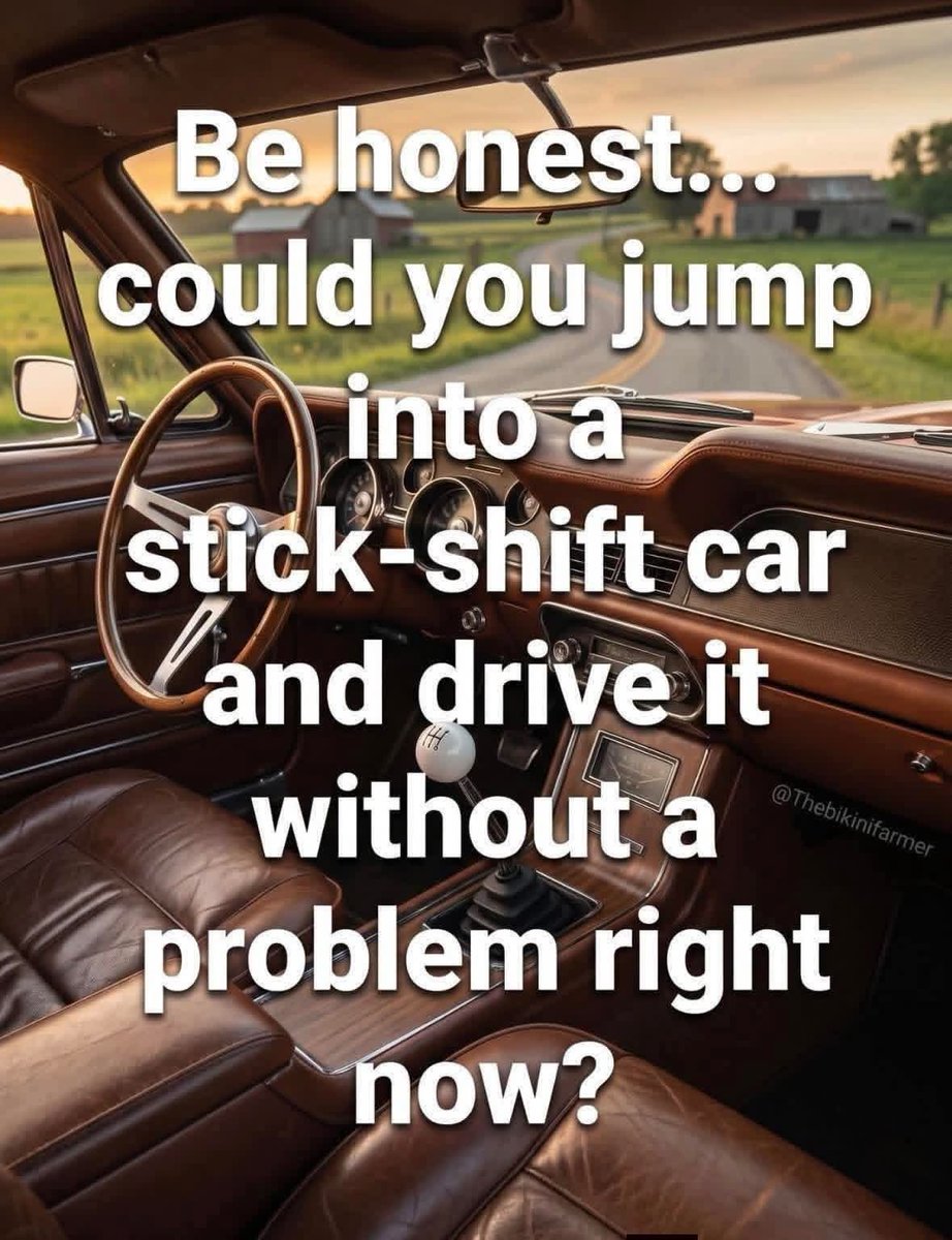 janninereid1's tweet photo. I probably could if I had to. 👍 
Could you drive a stick shift right now if you needed to? 🧐 https://t.co/QfIZUa5bh8