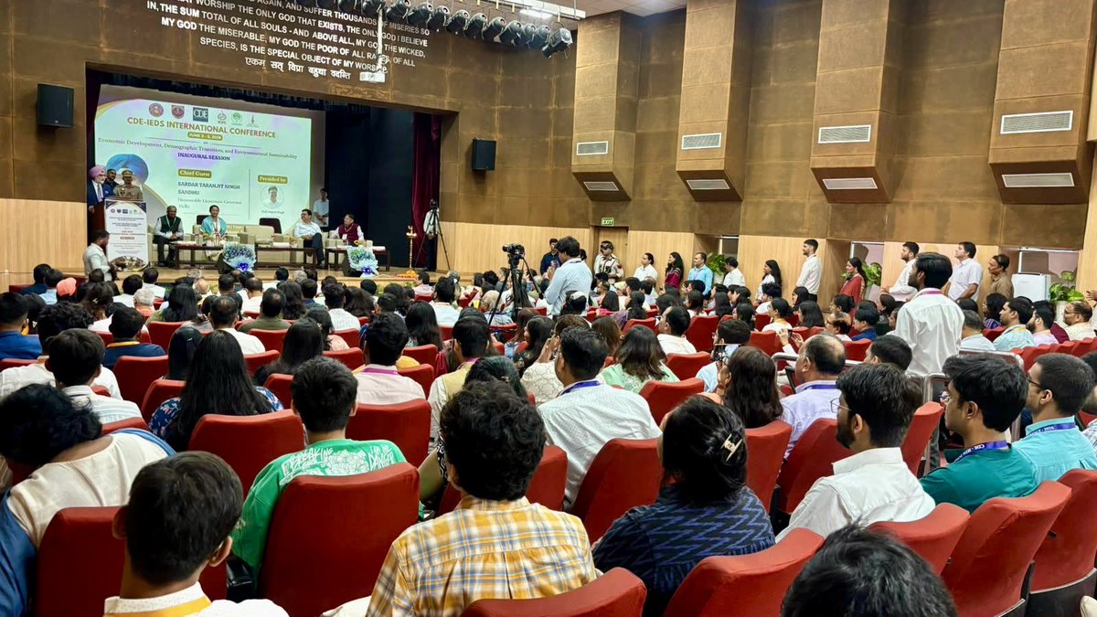 LtGovDelhi's tweet photo. Addressed the CDE-IEDS International Conference at Delhi School of Economics today on the vital interplay between economic development, demographic transition, and environmental sustainability.

Guided by Hon’ble PM Shri @narendramodi Ji’s vision that development and environmental stewardship must progress hand in hand, our focus remains on building an economically dynamic, technologically innovative, and environmentally responsible 🇮🇳.

For a Viksit Bharat, rapidly growing urban centres like Delhi must lead the way by aligning human potential with opportunity, expanding green cover, strengthening sustainable urban planning, and investing in renewable energy for long-term resilience.

Extended best wishes to the distinguished scholars, academicians, and students participating in the conference.