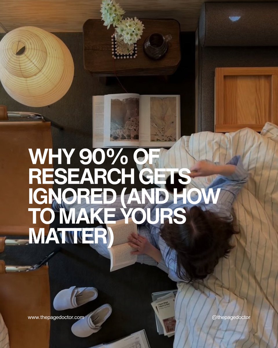 ThePageDoctor's tweet photo. Why 90% of research gets ignored... (and how to make yours better!)

Read here 👇🏻
https://t.co/yKlBhteJqL https://t.co/Uwc148EWF7