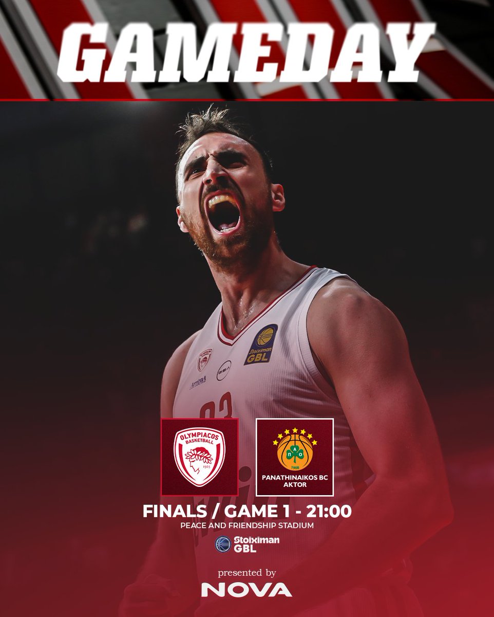 Olympiacos_BC's tweet photo. 🔴⚪𝗜𝘁’𝘀 𝗚𝗮𝗺𝗲𝗱𝗮𝘆 | #OLYPAO
🏀 @StoiximanGBL  Finals - Game 1
🆚 Panathinaikos BC AKTOR
📌 #ThisIsPiraeus
📺 ERT 2 Sport
🎟️ SOLD OUT

#OlympiacosBC #WeAreOlympiacos #TogetherWeFight https://t.co/XHSo6z4Vss