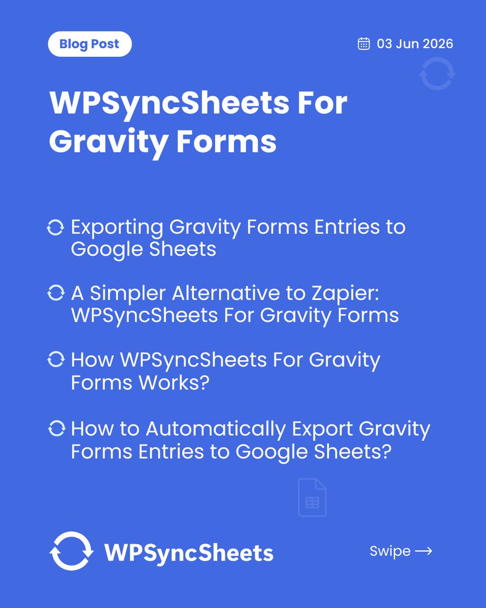 wpsyncsheets's tweet photo. How to Automatically Export Gravity Forms Entries to Google Sheets Without Zapier?

✅ Exporting Gravity Forms Entries to Google Sheets
✅ Why Do Businesses Prefer This Over Zapier?
✅ FAQs

🌍https://t.co/Qq3XlfCjLR

#wpsyncsheets #googlesheets #wordpress #gravityforms https://t.co/NKkfp5bVJb