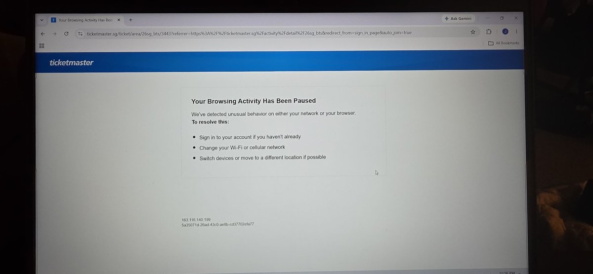 btsvtlove95's tweet photo. Wth I was just lining up for my turn and after 2 hrs you say that my browsing acitivty has been paused when it is my turn to buy ticket. Are you kidding me right now?!! https://t.co/HBfamiEMyl