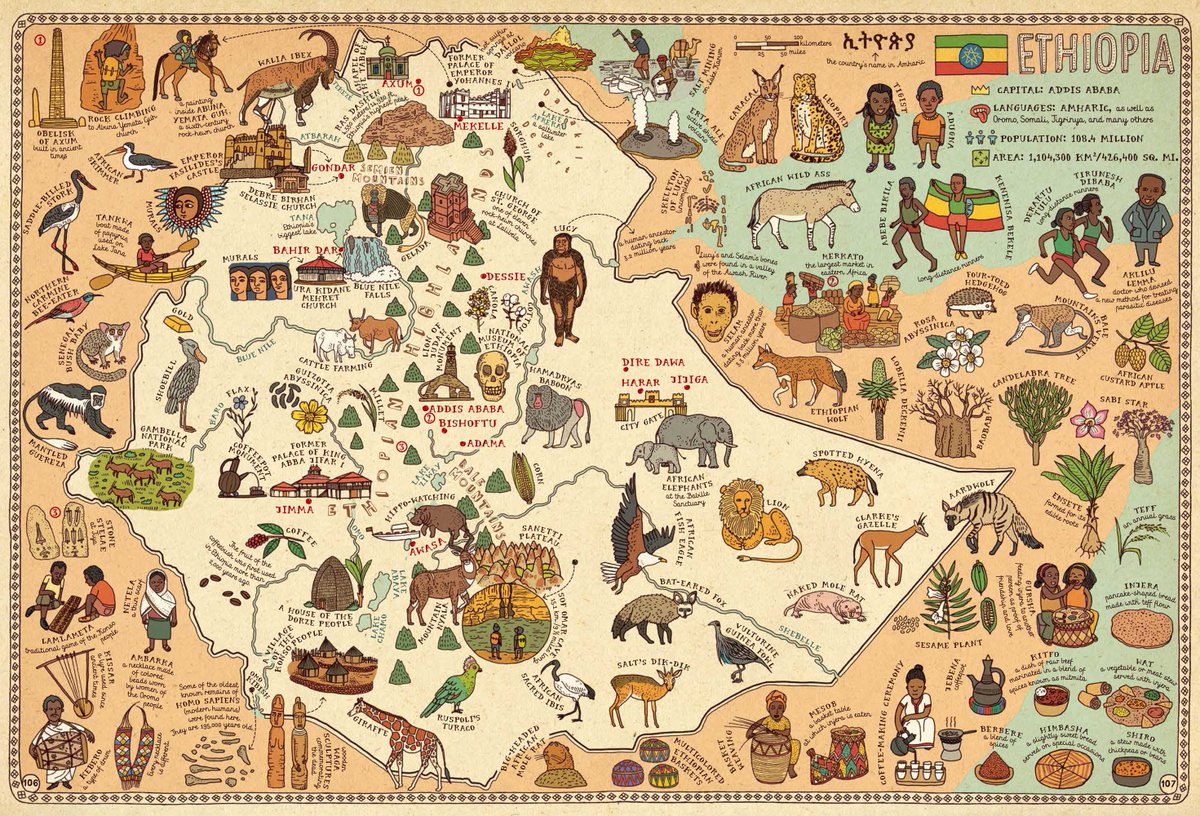mapsofethiopia's tweet photo. Ethiopia - Illustrated Travel Map
By Aleksandra Mizielinska and Daniel Mizielinski
Published by Big Picture Press
Bonnier Books,  UK, October 8, 2013 https://t.co/Lg5ILnnjBk