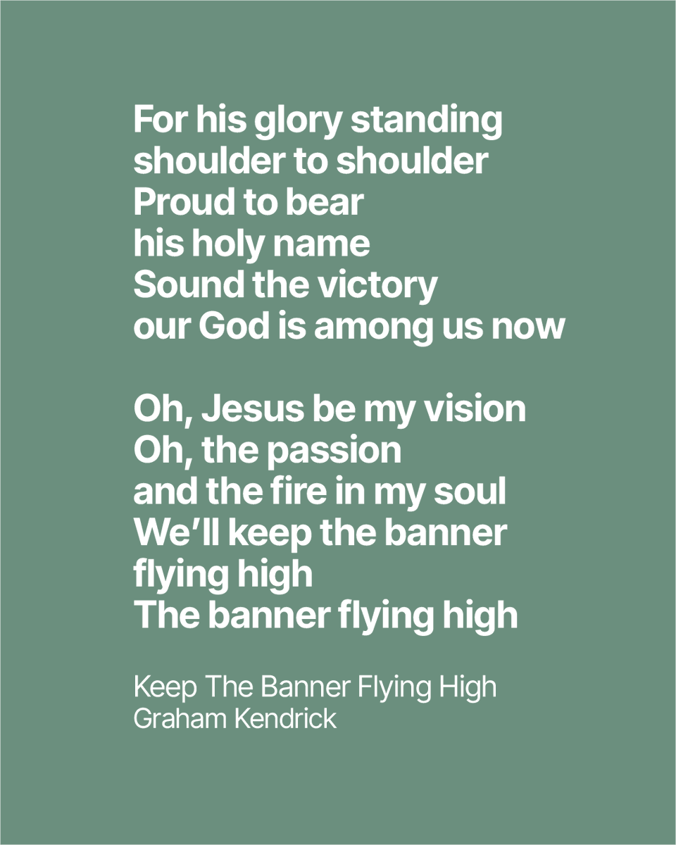 MakeWayMusic's tweet photo. Oh, Jesus be my vision
Oh, the passion and the fire in my soul
We’ll keep the banner flying high
The banner flying high

Keep The Banner Flying High song resources on Graham's website: https://t.co/LKTcm61gfu

#worship #grahamkendrick #psalm23 #isaiah40 https://t.co/qYfFJ7akMA