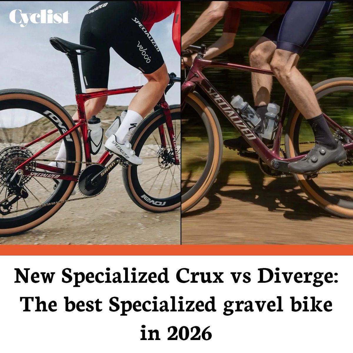 cyclist's tweet photo. After the Crux's shiny new update, is there still room for the Diverge in Specialized's range?

🔗 Read our comparison of the two lines after the update: https://t.co/ULqeH09qI8 https://t.co/NGqsnljZMx
