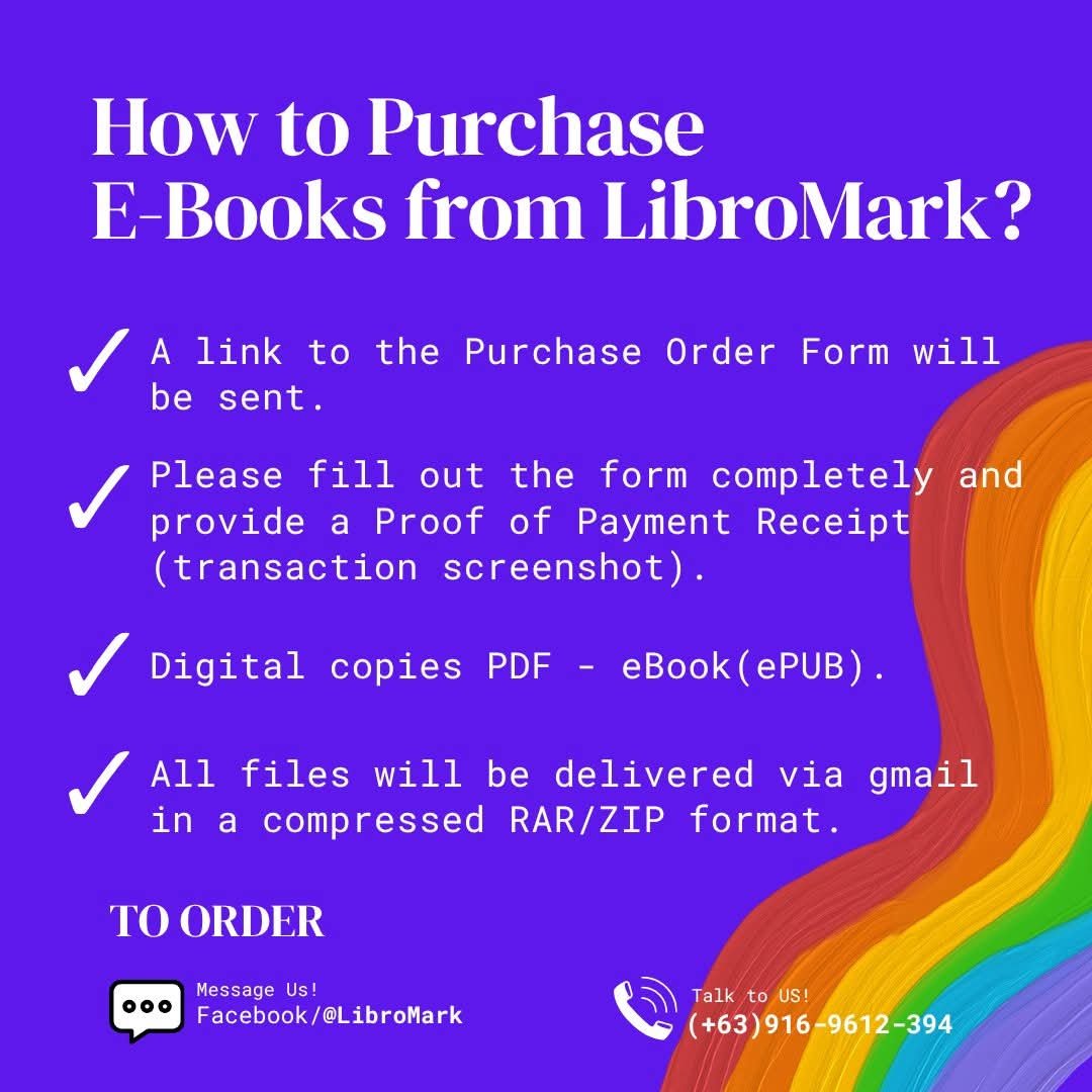 BanjoDee1987's tweet photo. 🌈📚 Dive into heartfelt romances, journeys of self-discovery, and unforgettable LGBTQIA+ stories with our specially curated Pride Month E-Book Collection from LibroMark! ✨

 ❤️🧡💛💚💙💜

📖 Available now for only ₱100 each!
📩 Message us to order your copies today. https://t.co/LIe1detyK3