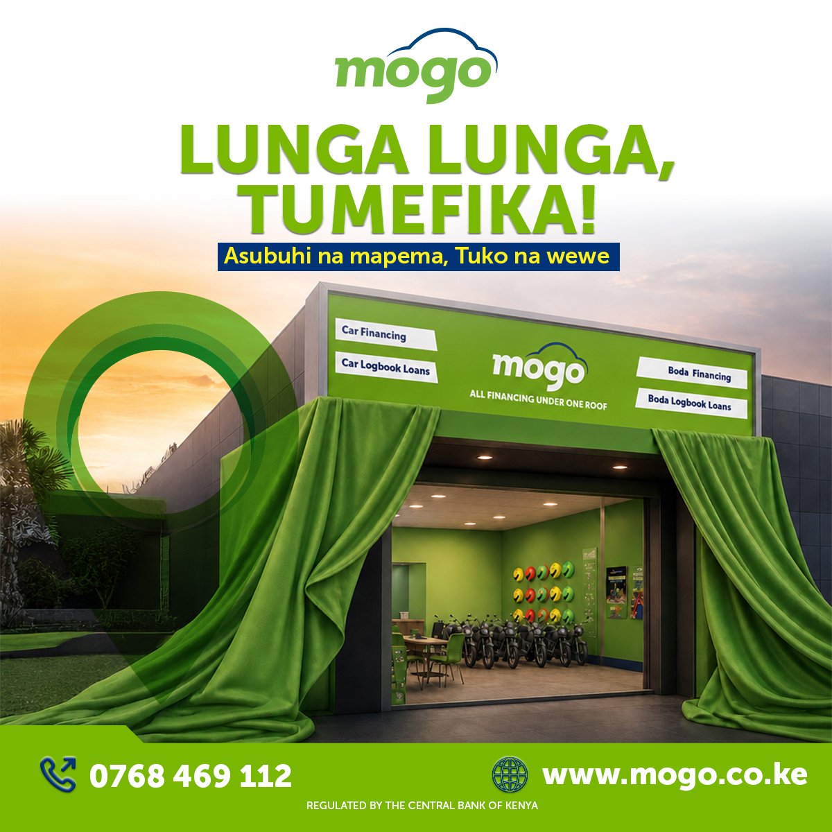 MogoAutoLtd's tweet photo. Karibu Lunga Lunga branch 🙌🏾 

Kama unatafuta support ya kusukuma biashara ama hustle yako mbele, team yetu iko ready kukusaidia leo. 

Visit branch yetu ama tupigie 0768469112. 

#MOGOKenya #LungaLungaBranchLaunch https://t.co/nC6Q1mRxeo