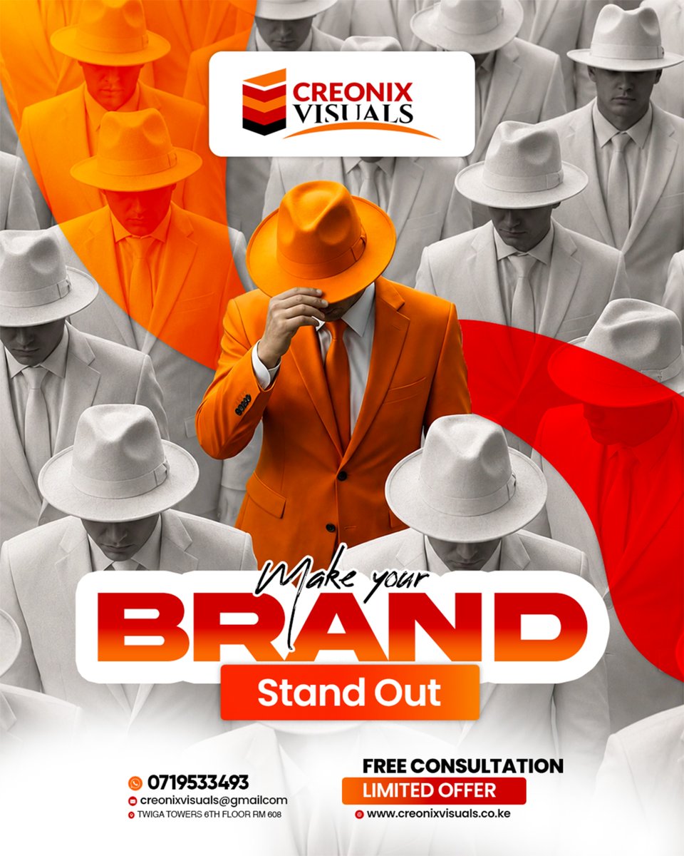 CreonixVisuals's tweet photo. The brands people remember are the brands that stand out.
Make your business impossible to ignore with professional branding from Creonix Visuals.
0719 533 493
https://t.co/aLJIKTIgYt
#CreonixVisuals #Branding #GraphicDesign #BrandIdentity #StandOut https://t.co/eVrvVsVhvw