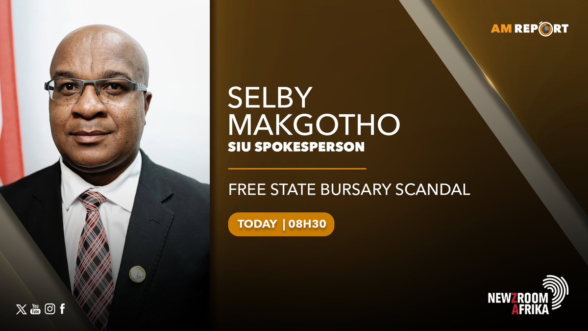 Newzroom405's tweet photo. [COMING UP] SIU Spokesperson Selby Makgotho will be on the #AMReport at 08h30. https://t.co/foa1FTWodw