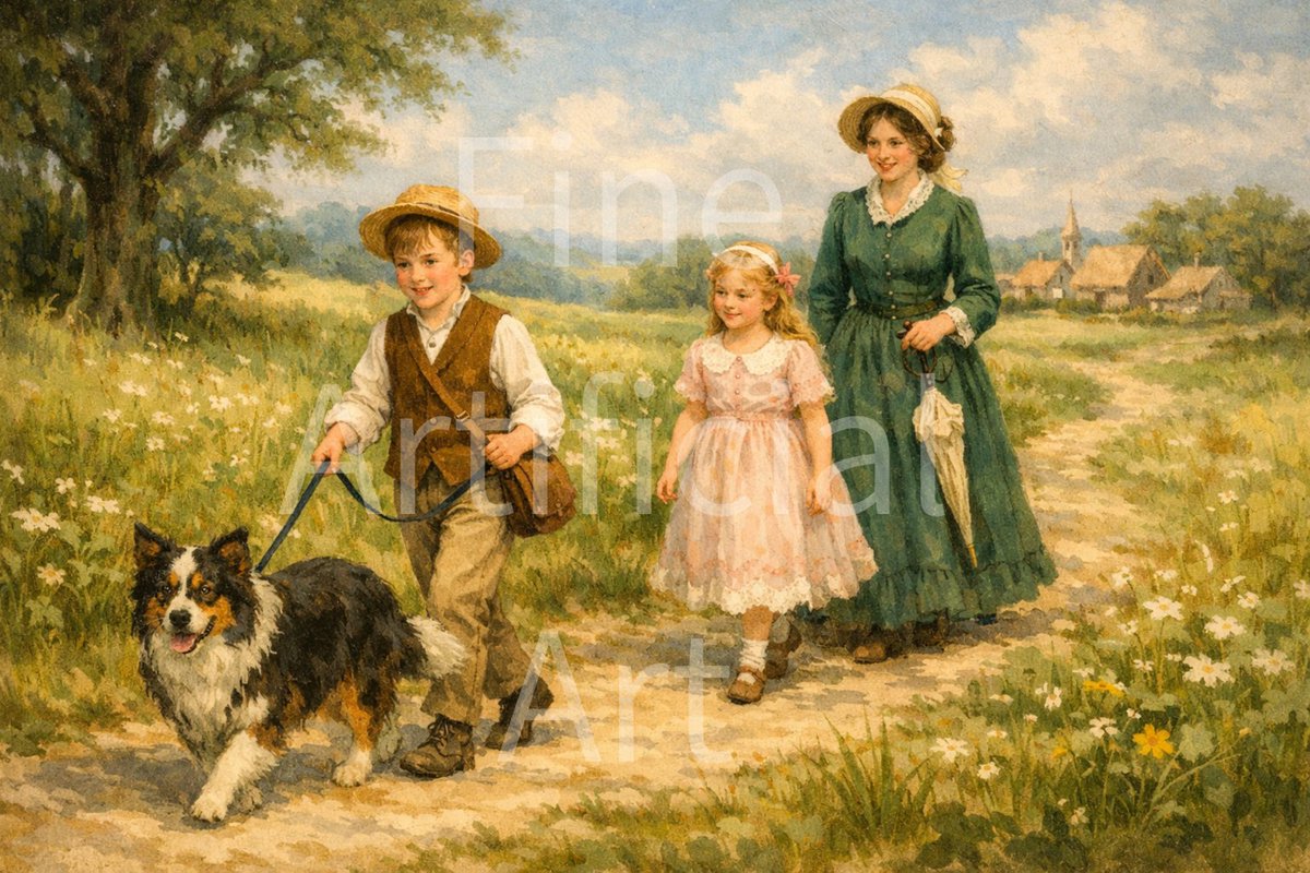 y67780's tweet photo. Ladies of the 1860s:A Countryside Stroll — The Governess and the Children
 (Link in bio)
#DigitalArt #Artist #Collection #NFT #AI️️️️️️️️️️️️️️️️️️️️️️️️️️️️️️️️️️️️️️️️️️️️️️️ https://t.co/DbTu8THosX