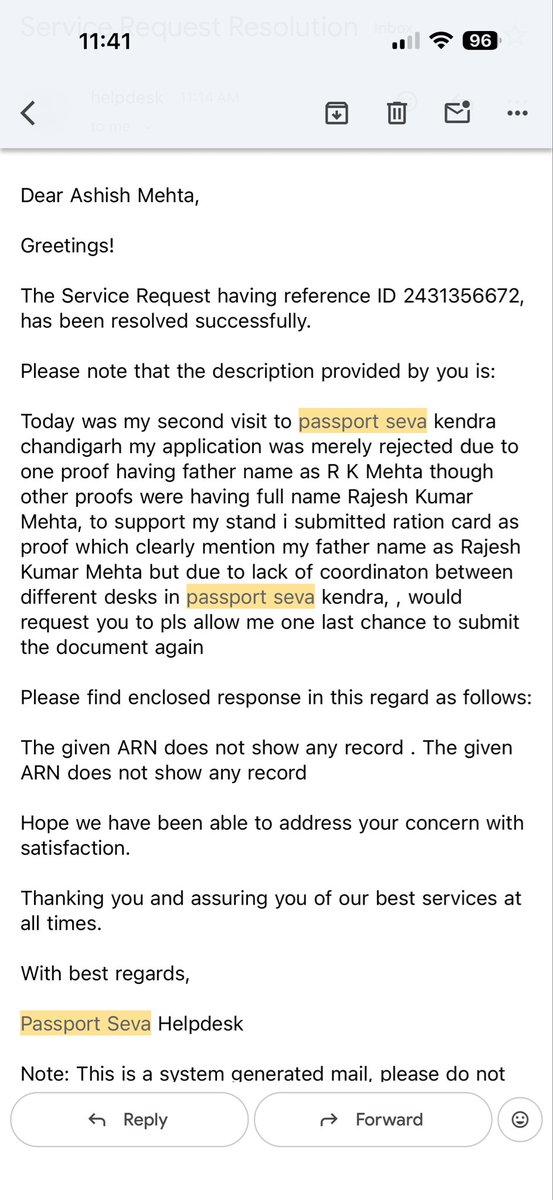 AshishM40477052's tweet photo. @passportsevamea is this your way of handling customer grievance ?  Complaint raised on 16th Jan 2024 is being answered today 3rd June 2026.. what a quick TAT 👏👏👏applicant are here to waste fees and handle your executives tantrum and useless rejections .. hats off https://t.co/txf527f9jG