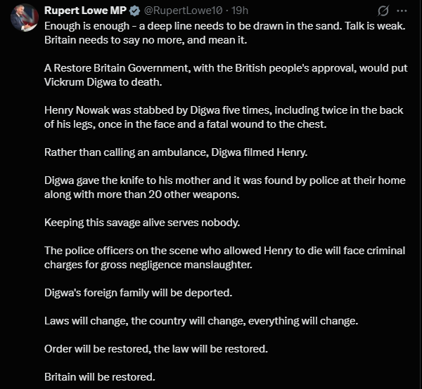 OpenEyeFPS's tweet photo. @PolitlcsUK I agree, Nigel Farage's reaction is the wrong reaction. Rupert Lowe's is the correct reaction! https://t.co/G7bEZ2xX32