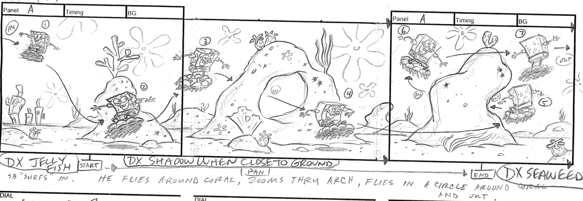 ArtofSpongebob's tweet photo. A panoramic drawing from "The Sponge Who Could Fly." https://t.co/5aDA4lT3vS