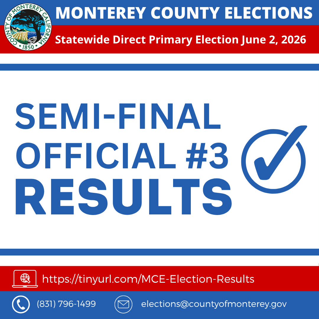 MontereyVote's tweet photo. Semi-Final Official Results Report #3 is now available at https://t.co/WqcYXps0Gf. Next results report will be at 12 a.m. https://t.co/ZXKpkBXVfW