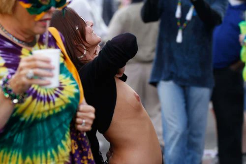 JaneGothic's tweet photo. @DonEDavie79 @greendragonhq "There's half naked people at Pride parades. Disgusting!"

Meanwhile at Mardi Gras : https://t.co/eQl4mjVTmX