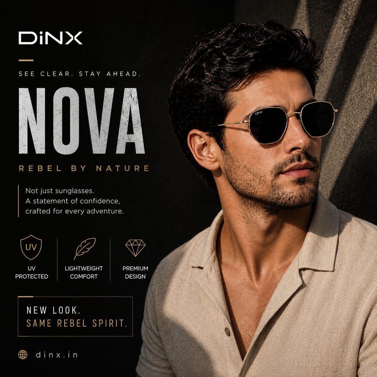 DINX280240's tweet photo. 😎DINX NOVA - Rebel By Nature😎

Har look ko banao aur bhi stylish aur classy with DINX NOVA Sunglasses.

#dinxsunglasses#Nova#sunglasses#style#coollook#eyewear#dailystyle#shopnow

Shop now: https://t.co/KGd8KJGFZc https://t.co/GCHzlnJkyW