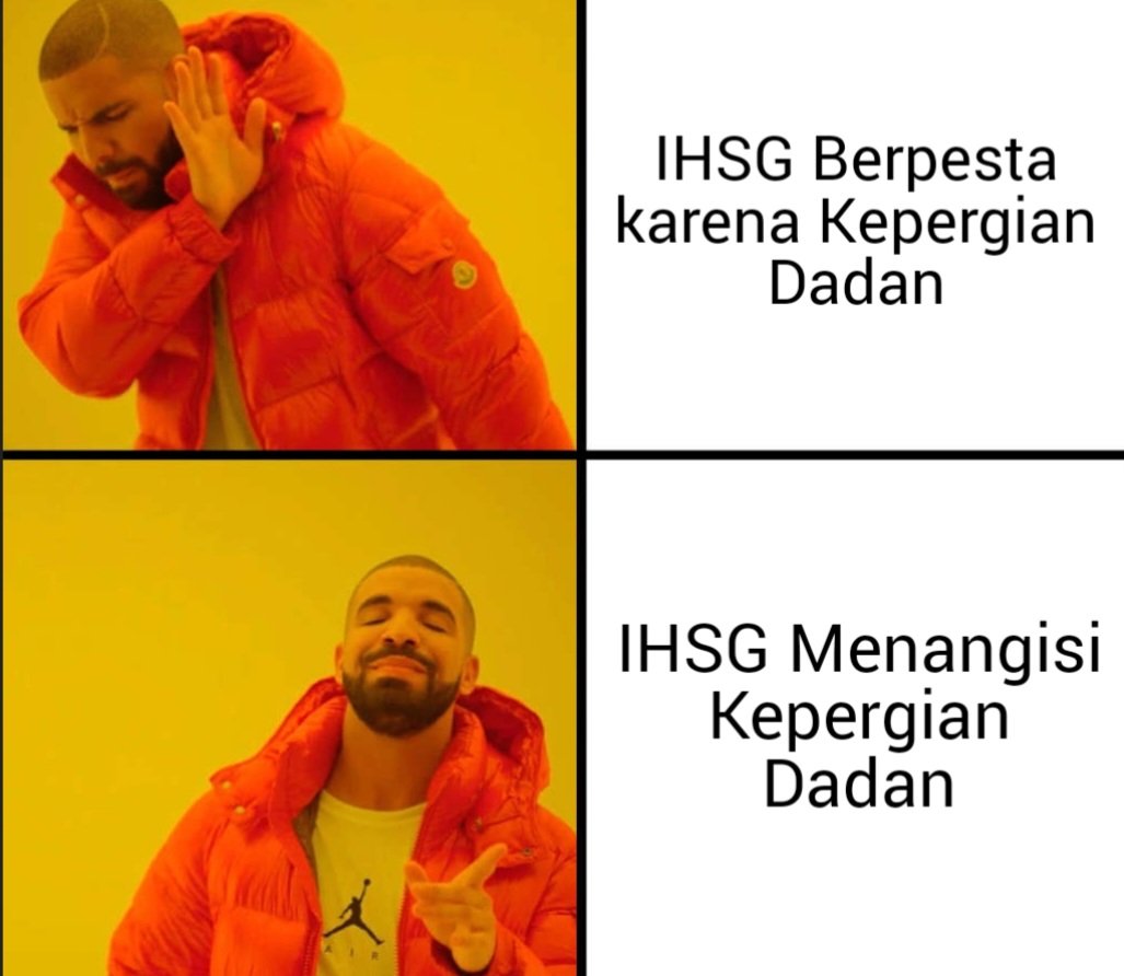 _fireshare's tweet photo. @TradingDiary2 Jangan optimis juga IHSGou dapat sentimen positif atas dipecatnya Pak Dadan.

Yg ada Sesi 1 hari ini terlihat lebih ke menangisi kepergian Pak Dadan, 😅 https://t.co/2HLLiPn95s