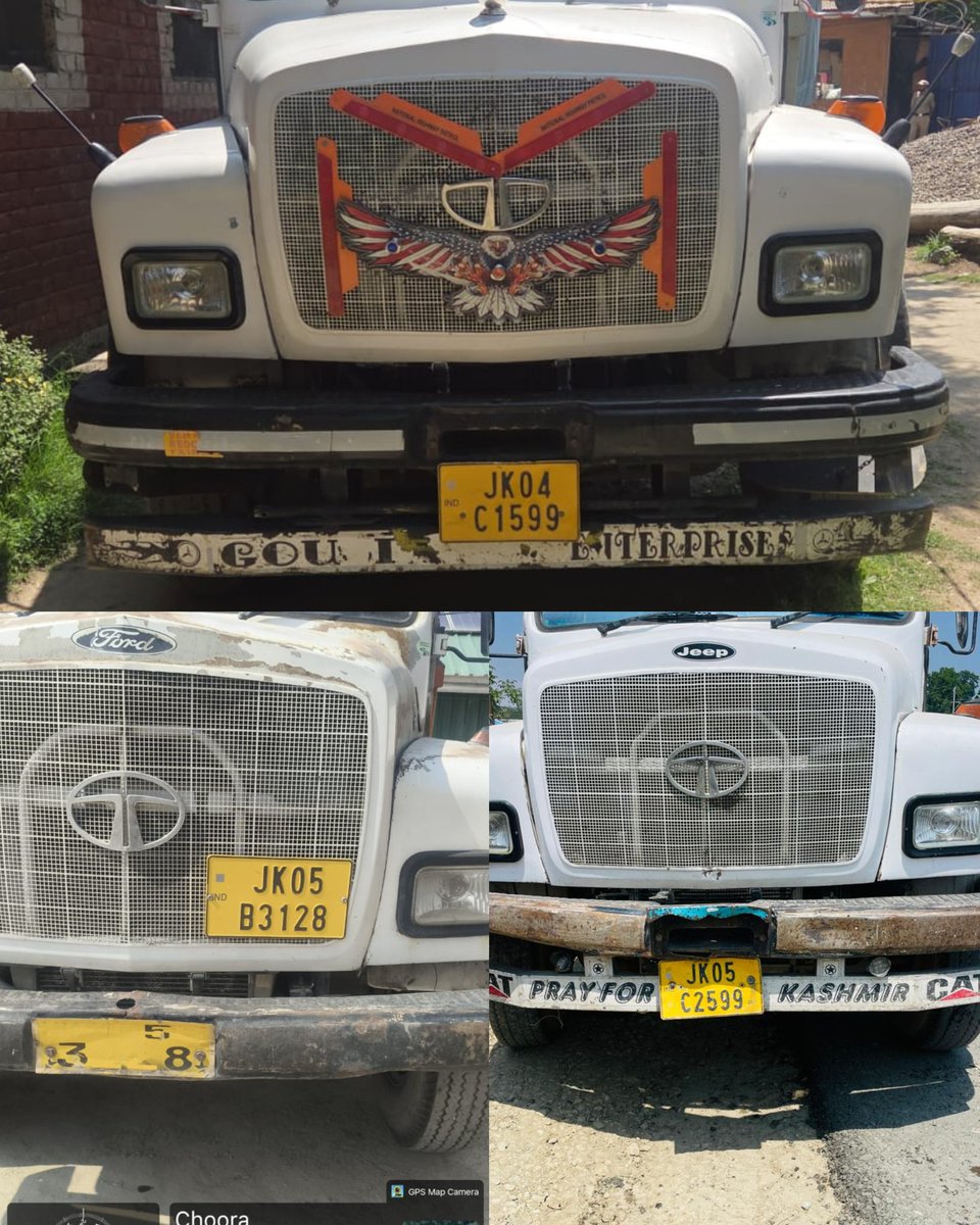 SoporePolice's tweet photo. @SoporePolice, in collaboration with Geology & Mining Department, seized and challaned 03 tippers involved in illegal transportation of minerals.Crackdown against illegal mining and mineral theft continues.
#StopIllegalMining
@JmuKmrPolice @KashmirPolice @dig_north @IftkharTalib https://t.co/0xObObKhSY