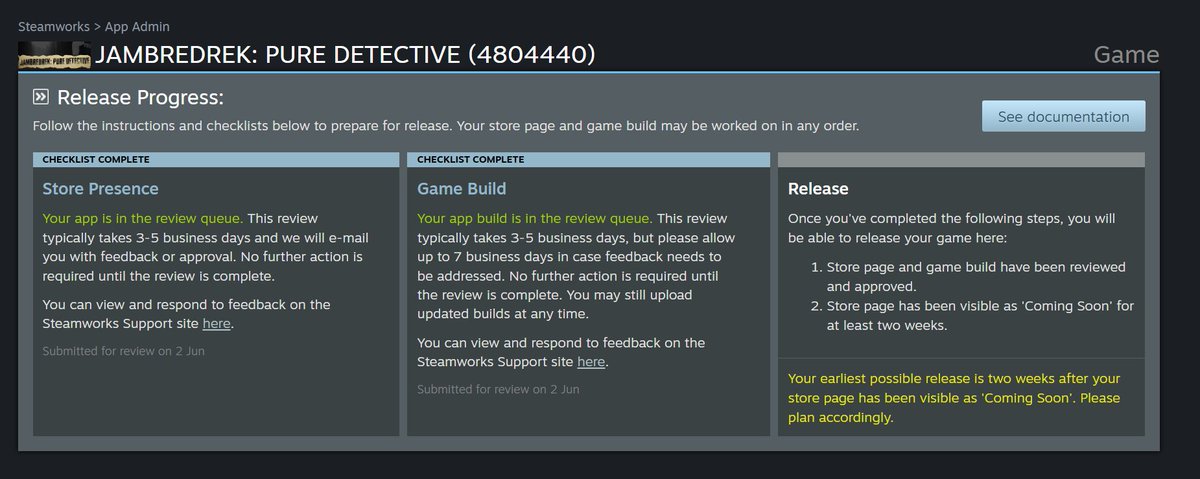 DevilsOnTheLoos's tweet photo. I've submitted my project for Steam review!

Now comes the waiting game.

Wish a young brother luck, guys!

#indiegames #indiegamedev https://t.co/UJHFYwrwJu