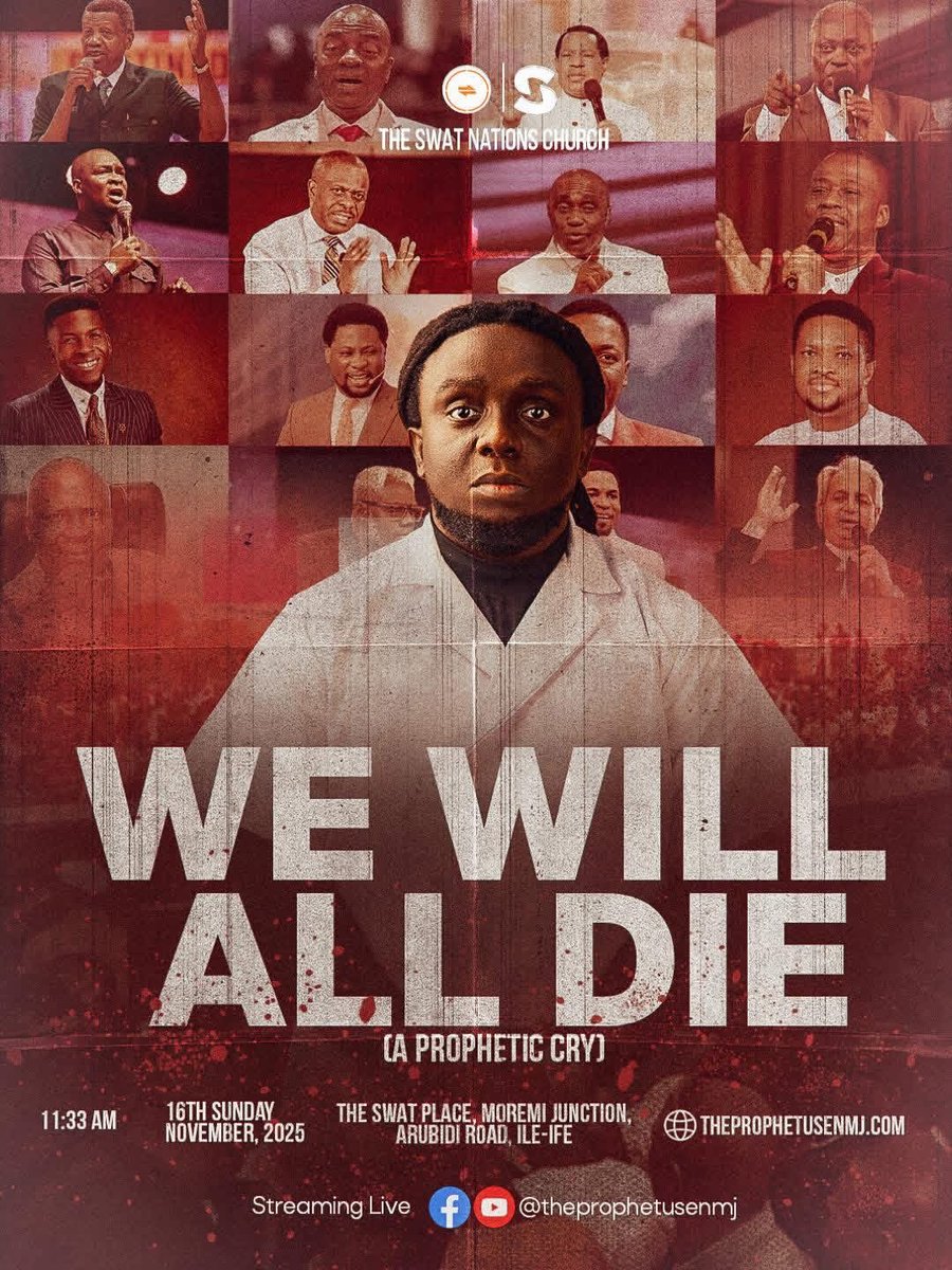 themaninileife's tweet photo. WE WILL ALL DIE!
Don’t reply with “GOD FORBID”
We will all die!

Nobody wants to die.

Yet every one of us will.

Clergy.
Laity.
Believer.
Unbeliever.

We will all die.

The Church needs to recover the language of martyrdom with the same passion with which she speaks about deliverance, prosperity, purity, marriage, relationships, and even mental health.

Because somewhere along the line, comfort became our highest value.

That is why it is easy to demand courage from others while preserving safety for ourselves.

We drag men like Pastor E.A. Adeboye for not speaking loudly enough, but if the pressure truly comes, if the cost becomes real, many of us will lock our doors, stay indoors, and thank God that the bullets did not find our address.

Does 20.10.20 ring a bell?

When the stakes are high, self preservation often reveals itself as our true doctrine.

We pray for long life.
We pray for prosperity.
We pray for protection.

And there is nothing wrong with any of those things.

But let us not deceive ourselves.

Death is still coming.

For all of us.

Not at the same time.
Not in the same way.

But it is coming.

The question is not whether we will die.

The question is whether we will spend our lives serving nothing greater than our own survival.

If death is inevitable, then fear is a terrible master.

Throw it away.

Live for something bigger than yourself.

Live for truth.
Live for justice.
Live for Christ.

And if the time ever comes to pay a price for what you believe, may you be found faithful rather than merely comfortable.

https://t.co/QtdMLYUttB

- Usen MJ