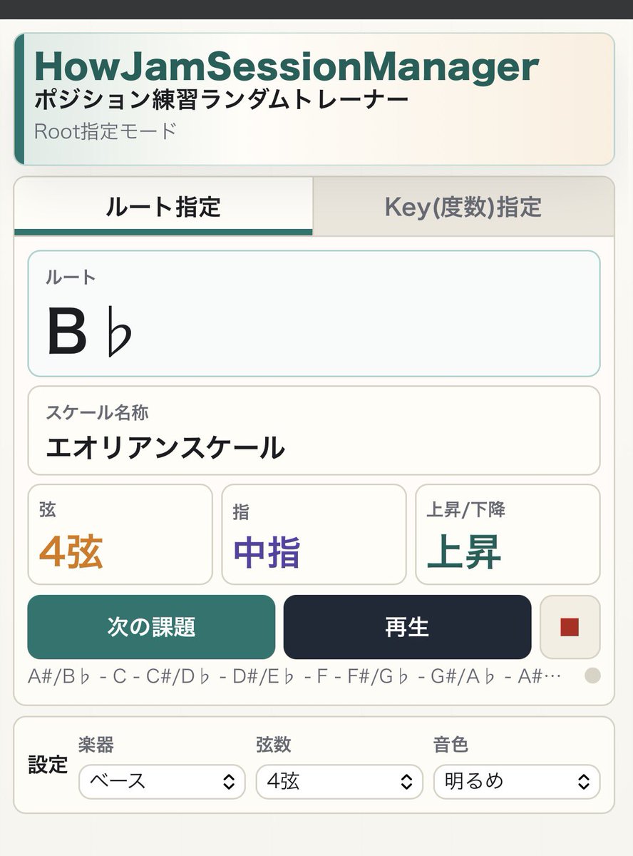 DonoBassist's tweet photo. 最近レッスンで提供してる指板上のポジショントレーナーです。
・各弦上のルート音の把握
・ルート＋スケールのポジション把握
・キーに対しての度数のポジション把握
などの練習に使えます。それぞれのサウンドを耳で覚える練習にもなります。
#HowJamSessionManager https://t.co/JFITNbRauY