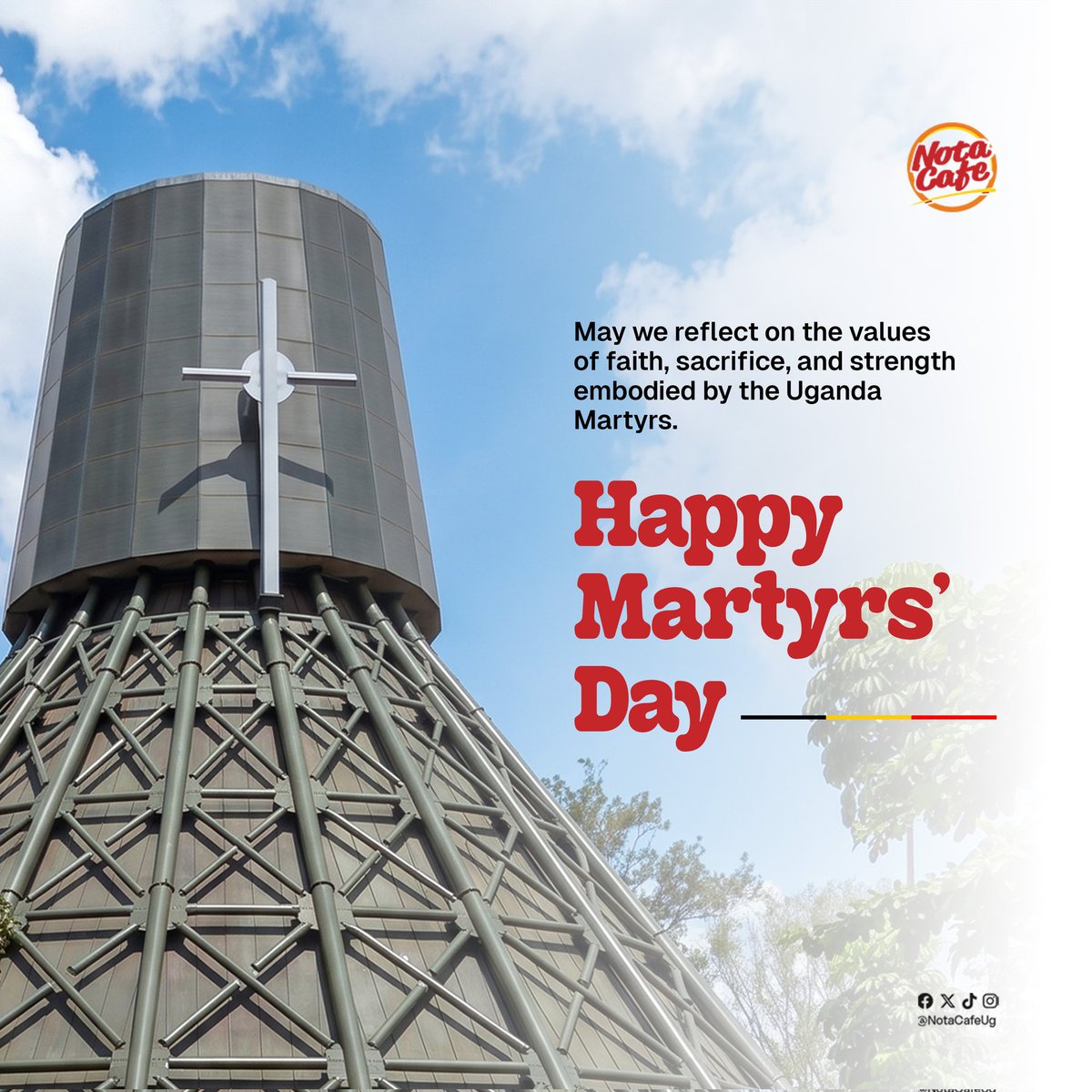 Nota_cafe_256's tweet photo. A day of remembrance, reflection, and respect for the Uganda Martyrs. 🕊️

#martyrsday #ugandamartyrs #notacafeug https://t.co/4tzNLQcgyA