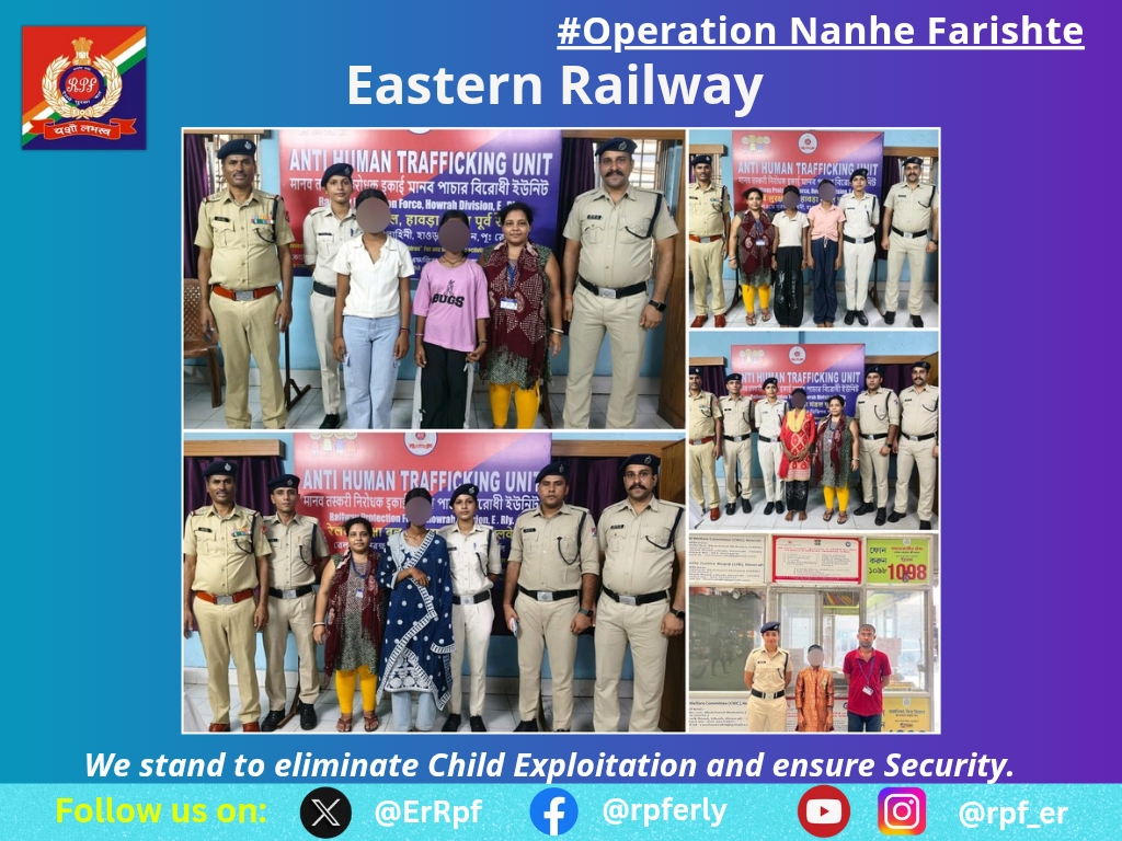 ErRpf's tweet photo. On 02.06.2026, RPF Officials rescued 06 minor girls and 01 minor boy from different Railway Stations and handed over to District Child Welfare Committee for proper rehabilitation and further legal action.
#OperationNanheFarishte
@RPF_INDIA 
@RailMinIndia 
@BBAIndia https://t.co/wPFWwkoZUt