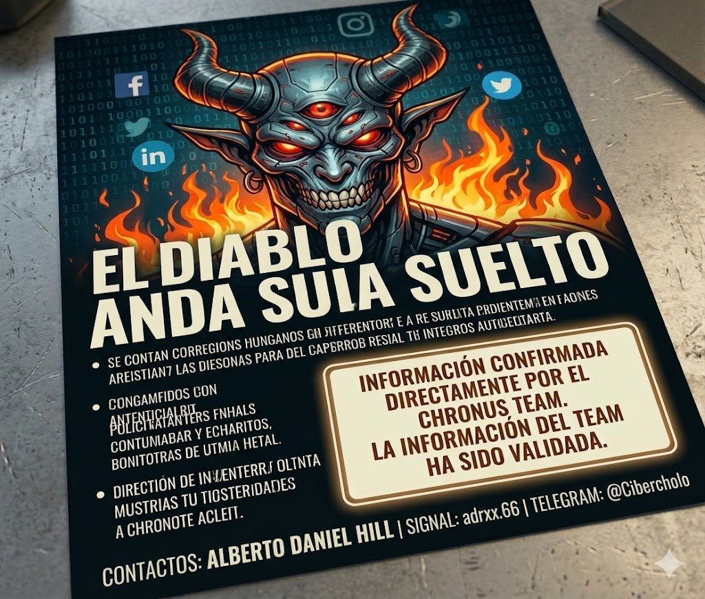 ADanielHill's tweet photo. 🚨 ALERTA DE CIBERCRIMEN: Actividad del Chronus Team

El "Chronus Team" ha anunciado el lanzamiento de una nueva subdivisión llamada "Chronus Revolution Team", junto con su nuevo miembro "H1". El grupo está reclutando activamente y se dedica específicamente al fraude bancario y a la clonación de tarjetas (carding) en México, con planes de expansión hacia toda Latinoamérica.

Además, se ha detectado actividad maliciosa atribuida a este mismo actor, la cual ha afectado a entidades públicas y privadas en México. Como ellos mismos han advertido, "el diablo anda suelto". Manténganse alerta.

#CyberSecurity #FraudeBancario  @Thelizard001 #LatAmUnderAttack #ChronusTeam #Ciberseguridad