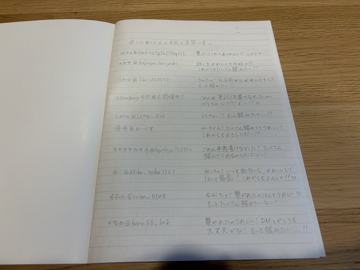 Nuyunoko_03's tweet photo. #いいねした人の名前を直筆で書く
お待たせしました！！
絵文字とかは難しくて書いてません😭
最後のは自己満です
たくさんの反応ありがとうございました！ https://t.co/WZxnUZCZFM