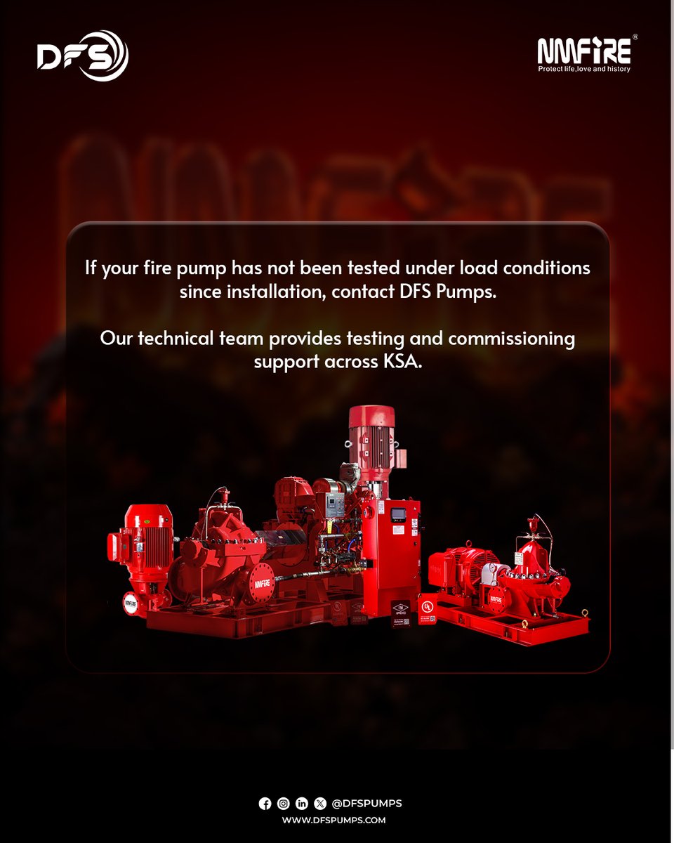 dfspumps's tweet photo. There is a difference between inspection and testing that most facility managers do not know about, and that difference has real consequences.
#DFS #NMFIRE #WhyNMFIRE #NFPA #Engineering #FirePumps #FireSafety #FirePumpSystems #EngineeredForSafety #FireSafetyExcellence #NFPA20 https://t.co/t9GXrXRxRV